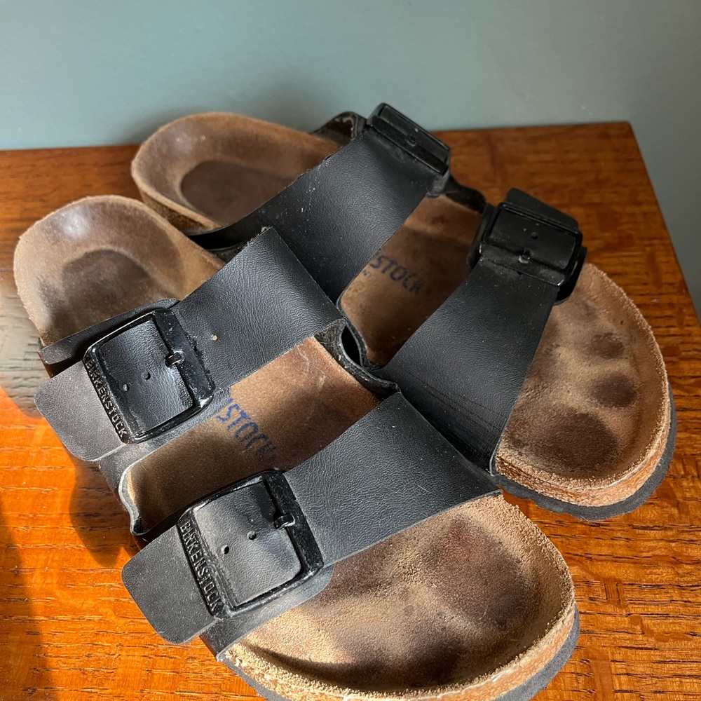 Birkenstock Arizona Black Soft Footbed Birko-Flor size 40/9-9.5 narrow